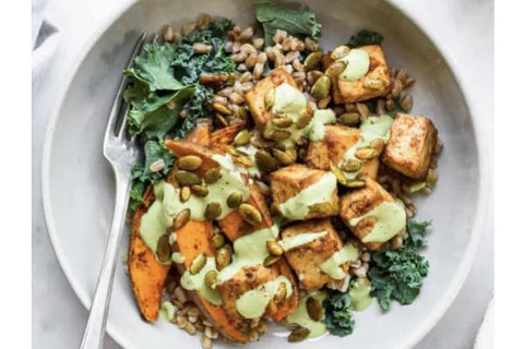 Green Goddess Power Bowl with Chickpeas, Roasted Sweet Potatoes and Toasted Pumpkin Seeds (Main 3)