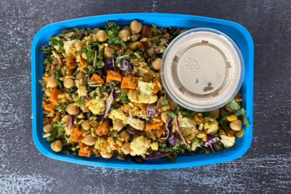 Chickpea Shawarma Bowl with Roasted Cauliflower, Red Pepper and Sweet Potato and Lemon Tahini Dressing (Main 2)