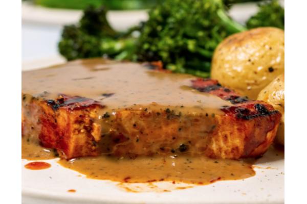 Tofu au Poivre with Broccoli, Herbed Potatoes, Roasted Carrot and Parsnip and Creamy Peppercorn Sauce (Limited Offer!)